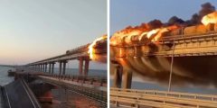 فيديو تفجير جسر القرم قبل الحذف
